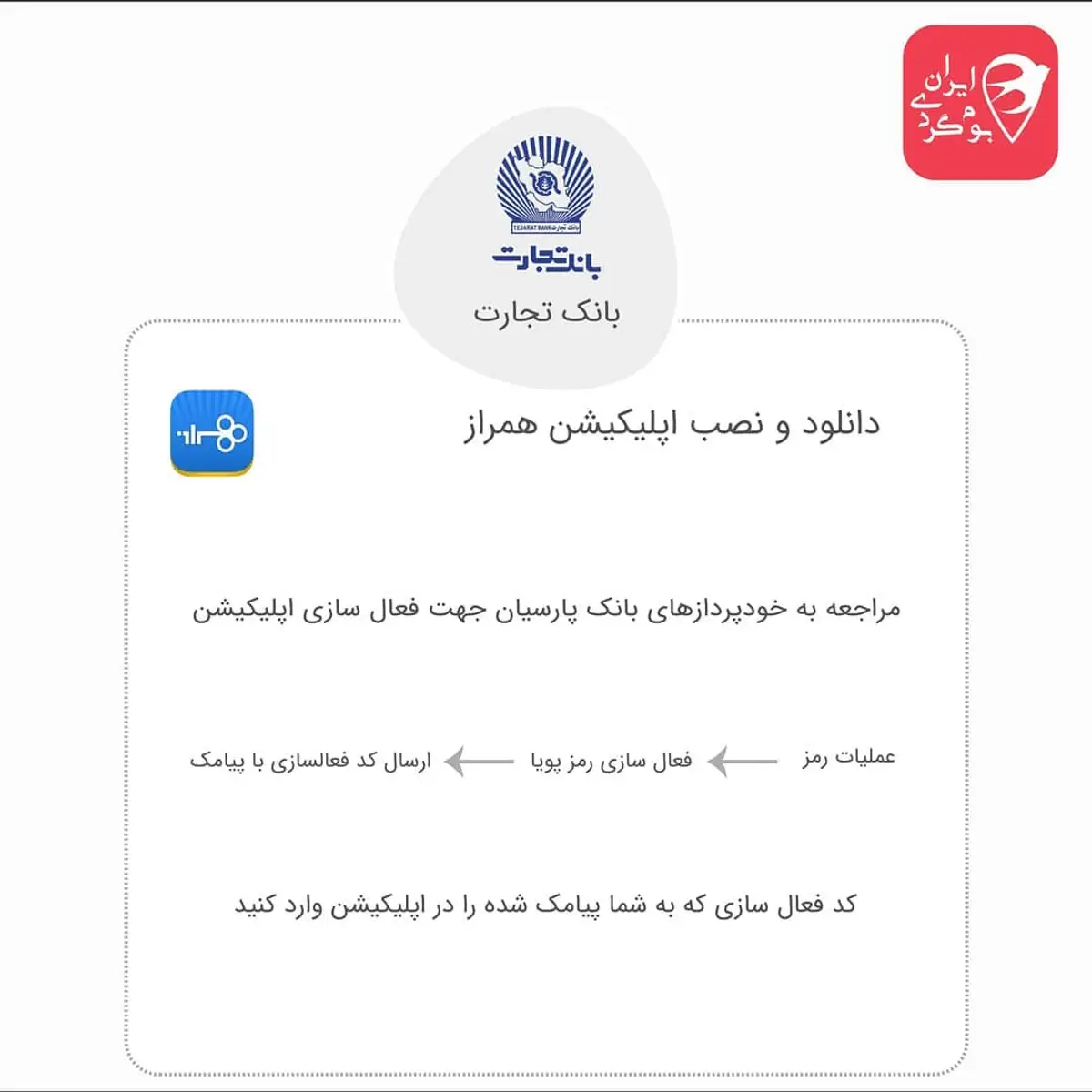رمز پویا بانک تجارت